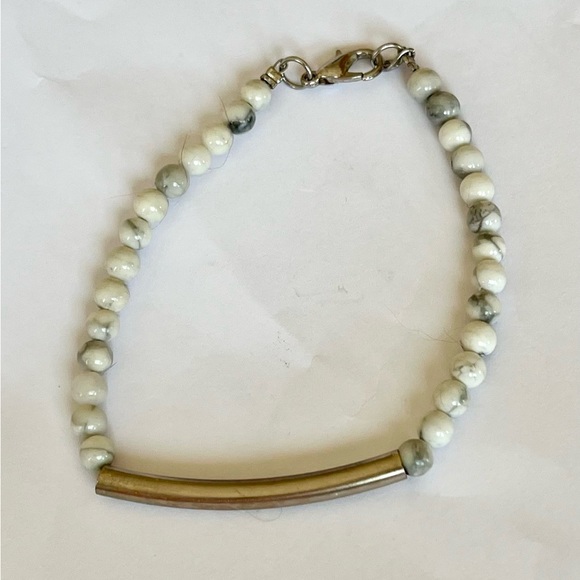 Gemstone silver tone bar bracelet size 7 jewelry - Picture 4 of 16